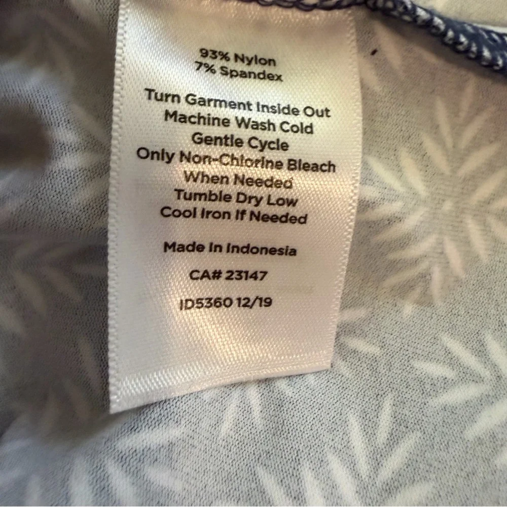 Talbots Navy Blue White Knit Jersey Draped Sheath Dress Size Petite Small - Picture 9 of 9